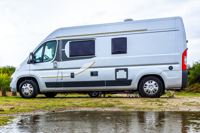 Class B Camper Van driving after receiving rv inspection services