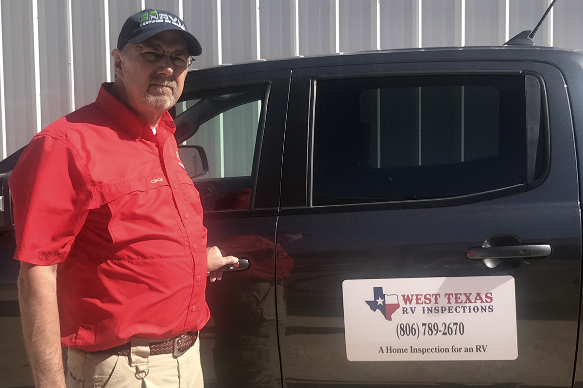 Wes Ward in front of his West Texas Rv Inspection truck